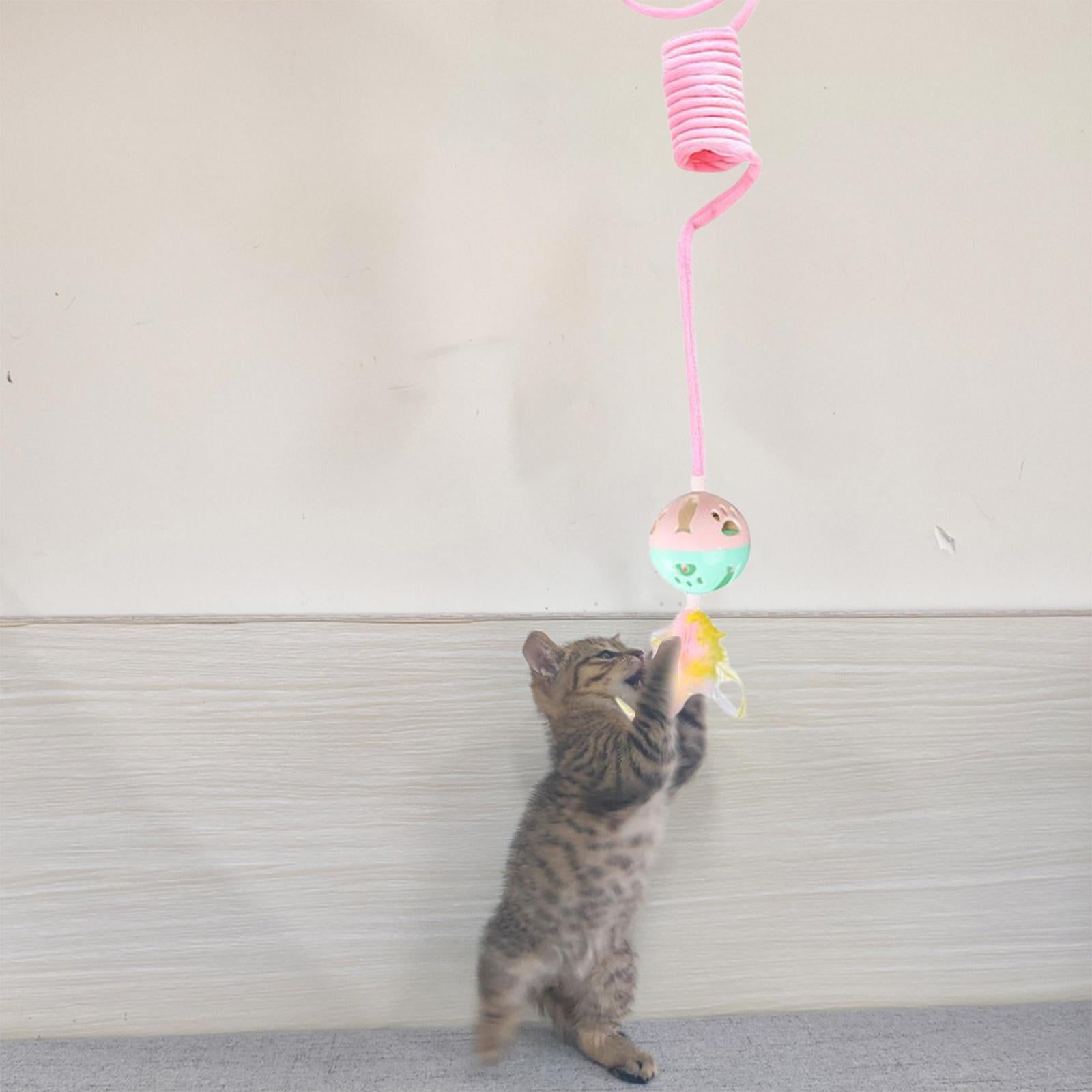 TOOYFUL 5x Cat Kitten Toy, Exercise Fuzzy Balls Indoor Elastic Rope Pet Supplies Cat Toy Flexible Rope Amusement Retractable