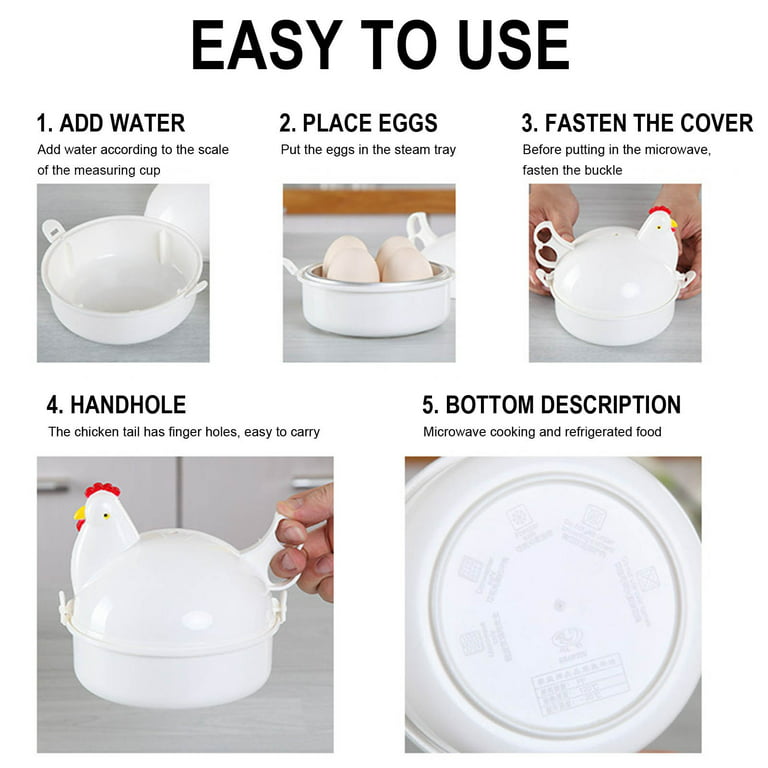 Tiitstoy Chicken Shape Egg-Cooker Electric Egg-Cooker, Chicken Shape  Microwave 4 Steamer Boiler Cooker Kitchen Oven Supplies Cooker Tools 