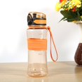 thumbnail image 2 of Botellas de agua de plástico selladas a prueba de fugas, ecológicas, portátiles, 450ML, taza deportiva para bicicleta, color naranja, 2 of 2