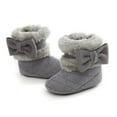 thumbnail image 2 of Baby Girl Plush Winter Snow Bowknot Boots,Soft Sole Fleece Warmer Anti-Slip Toddlers Infant Prewalker Booties Shoes, 2 of 5
