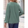 thumbnail image 4 of Women'S Long Sleeve V Neck Lantern Blouse Dressy Casual Ribbed Knit Tunics Loose Fit Fall Shirts 2025 Light Green XL, 4 of 8