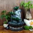 thumbnail image 2 of Fichiouy Resin Sleeping Buddha Fountain Ornament Tabletop Waterfall Statue with LED Light Home Office, 2 of 10
