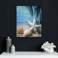 thumbnail image 5 of COMIO Bathroom Blue Ocean Picture Nursery Canvas Wall Art Palm Tree Coastal Conch Seashell Painting Starfish Modern Artwork for Bedroom Living Room Home Office Wall Decor, 5 of 5