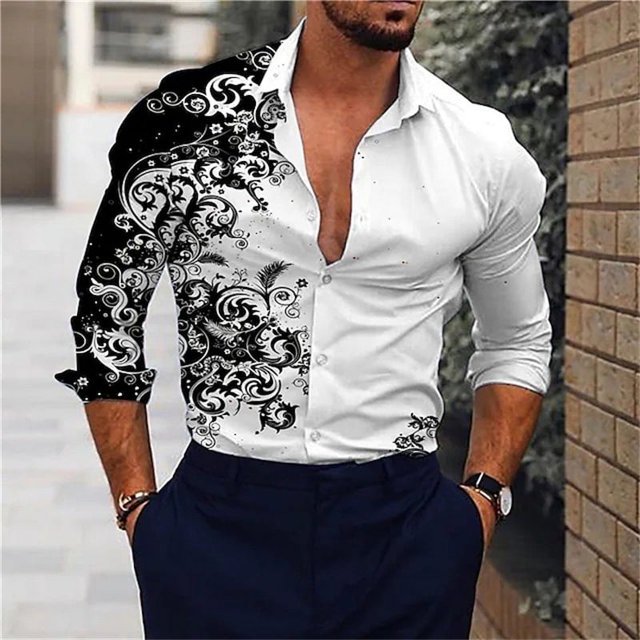 Camisa de moda rosa para hombre, camisa de fiesta de moda nueva para hombre, camisa de solapa con botones de manga larga, corte entallado, elegante y con estilo para hombre