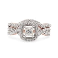 thumbnail image 2 of AFFY 0.85CT Moissanite Diamond Wedding Engagement Bridal Set Ring in 14K Rose Gold over Silver-8, 2 of 8