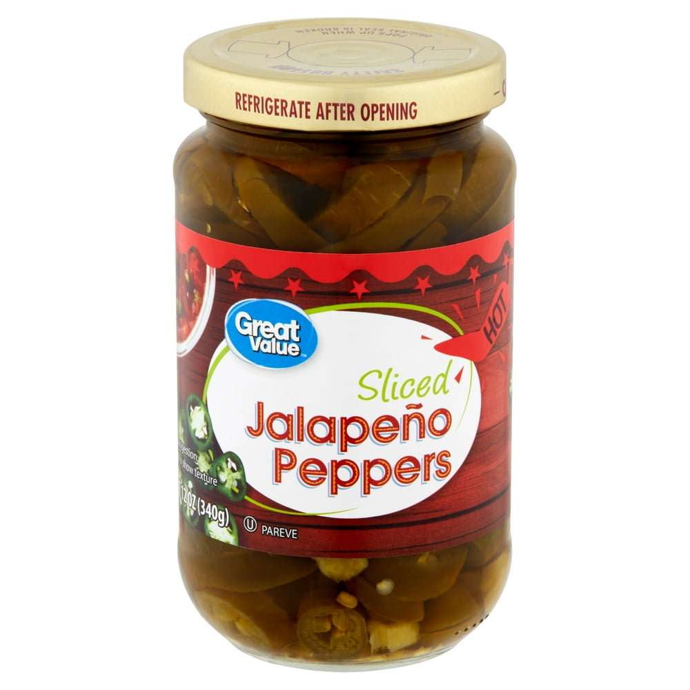 Great Value Hot Sliced Jalapeño Peppers, 12 Oz