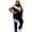 Black Combo, variant on Women's Plus Color Block Sweat Pants Set