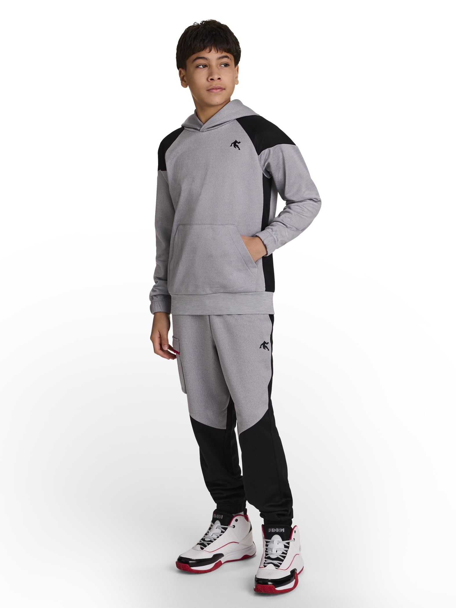 AND1 Boy's Athletic Back Court Pullover Fleece Hoodie, Sizes 4-18