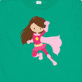 thumbnail image 4 of Inktastic Superhero Girl, Cute Girl, Brown Hair, Pink Cape Girls Baby T-Shirt, 4 of 5
