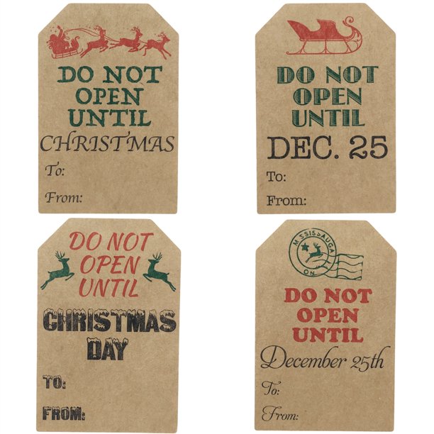 [Sticker] Do Not Open Until Christmas Adhesive Gift Tags - Walmart.com
