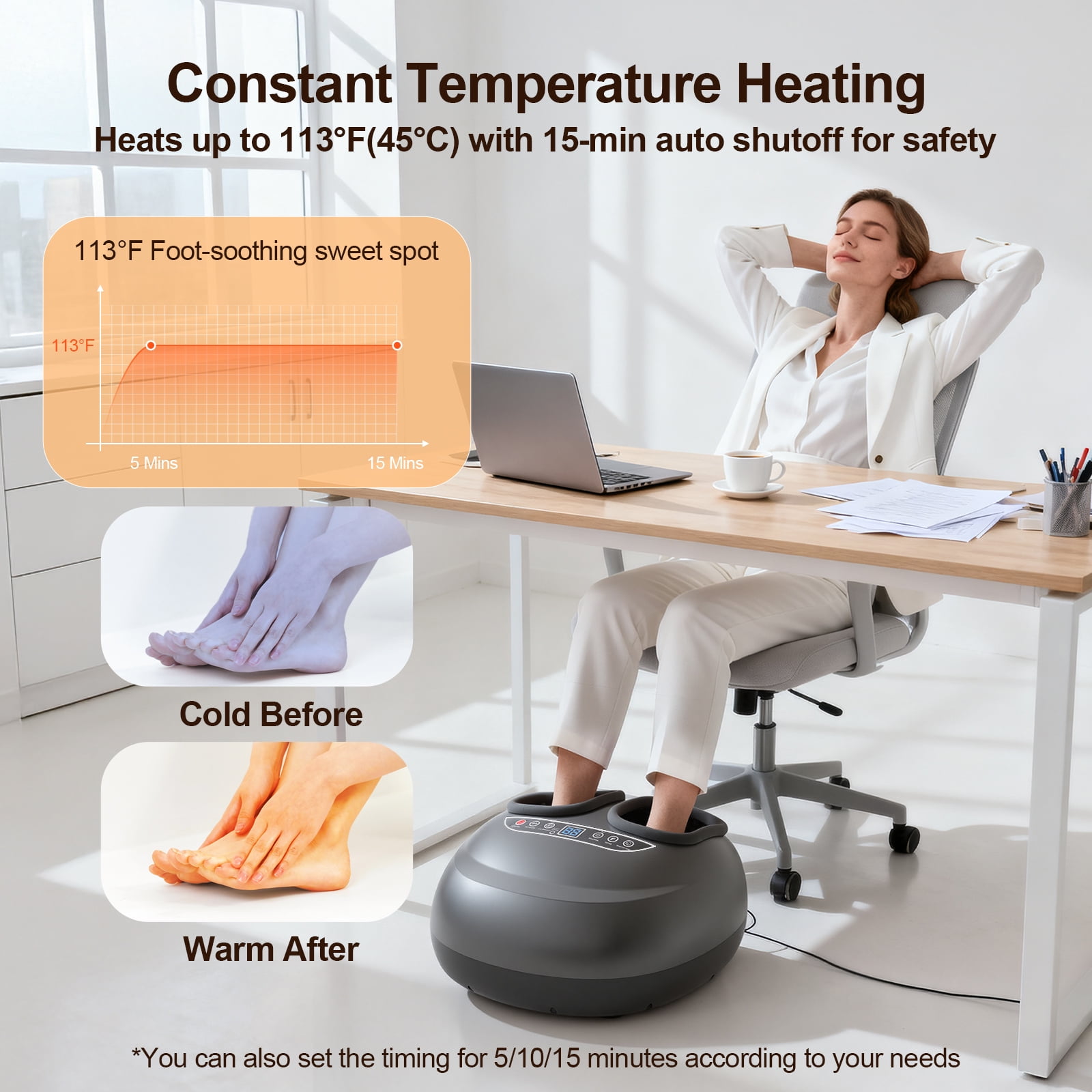 QI-EU Shiatsu Foot Massager with Heat, Plantar Fasciitis Relief Gift for Women Men Fathers Day Gifts