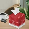 thumbnail image 2 of ZIABUTLE Christmas Tree Tissue Boxes Covers Square Snowflakes Leather Tissue Holders for Decoration Lightweight Tissue Box Cover Case Easy to Clean Paper Towel Box Cover, 2 of 7