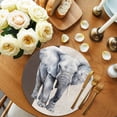 thumbnail image 2 of Vintage Elephant Round Placemats Set of 6 for Dinning Tables,Heat-proof Braided Table Mats 15 Inch,Modern Art Animal Watercolor Washable Place Mat for Kitchen Restaurant Party Decor Table Setting, 2 of 9