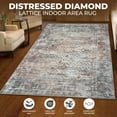 thumbnail image 5 of Superior Macaw Lattice Non-Slip Washable Indoor Area Rug, 7' x 10', Cream, 5 of 11