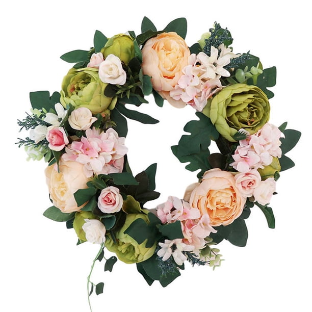 Guirnalda de flores artificiales Simulación de puerta de oficina en casa Decoración floral Colgante Guirnalda de flores falsas, Verde champán Inevent HA9080-01B