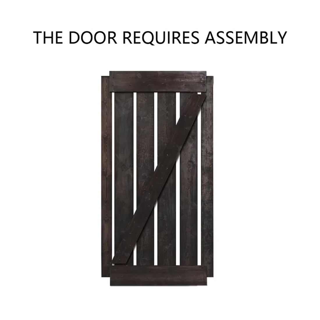 36 in. x 84 in. Dark Walnut Plank Knotty Pine Sliding Barn Wood Interior Door Slab