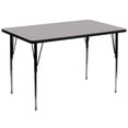 thumbnail image 1 of 36''W x 72''L Rectangular Grey HP Laminate Activity Table - Standard Height Adjustable Legs, 1 of 3