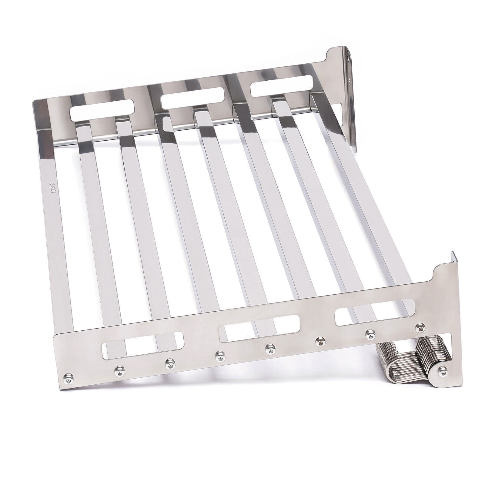 Denest Wall Mount Microwave Oven Shelf Kitchen Item Storage Bracket W/12Hooks Stainless