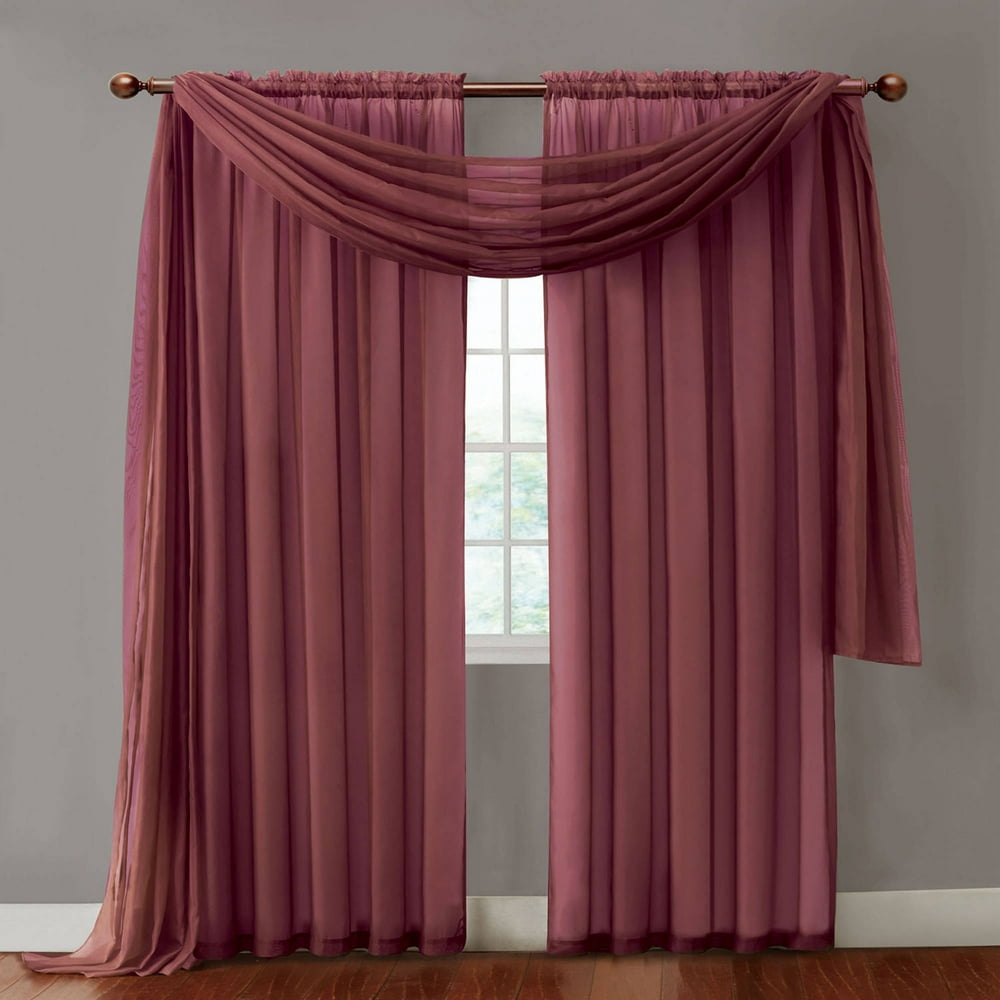 VCNY Home Infinity Sheer Rod Pocket Window Curtains, Multiple Sizes