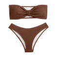 thumbnail image 4 of EliteGoogv Bandeau Bikini Sets For Women High Waisted Strapless Two Piece Swimsuit Summer Beach Pool Swimwear BW2, 4 of 4