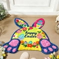 thumbnail image 4 of Velvet Easter Welcome Mat for Living Spaces—Non- Absorbent Carpet Rug 90cm with Bunny Design Durable Floor Protector Stylish Piece for and Home, 4 of 7