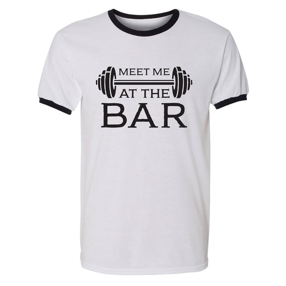 Meet Me At The Bar Adult Short Sleeve Ringer T-shirt