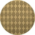 thumbnail image 1 of Ahgly Company Indoor Round Abstract Brown Contemporary Area Rugs, 3' Round, 1 of 4