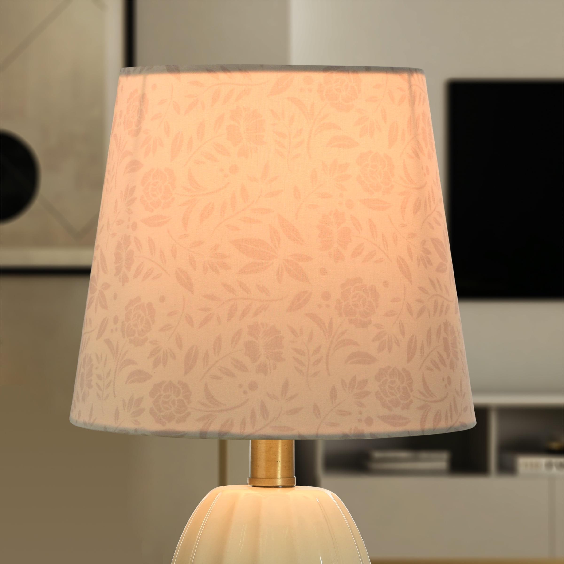 Mainstays Floral Accent Contemporary Polyester Lamp Shade, 8"L x 8"W x 7"H