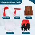 thumbnail image 3 of Disfraz de Pirata para Adultos, Traje de Pirata para Mujer para Cosplay, Que Incluye Camisa, Falda, Chaleco, Diadema y cinturón, Talla única Disfraz de Pirata para Mujeres Adultas, 3 of 5