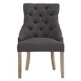 thumbnail image 2 of Weston Home Bolton Curved Tufted Back Dining Chairs, Set of 2, Dark Grey Linen, Grey Finish, 2 of 8