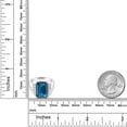thumbnail image 6 of Gem Stone King 925 Sterling Silver London Blue Topaz Ring for Women (9.80 Cttw, Gemstone November Birthstone, Emerald Cut 14X10MM, Available in Size 5, 6, 7, 8, 9), 6 of 6