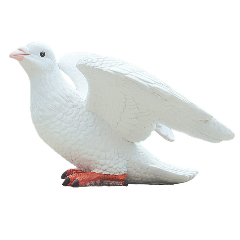 kesoto White Pigeon Figurine, Resin Sculpture, Decorative
