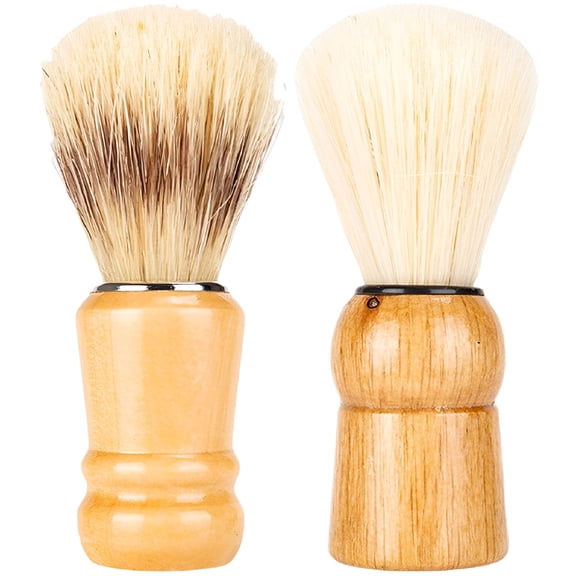 XIRQI 2pcs Shaving Brush Wood Handle Shave Brush Beard Brush for Men