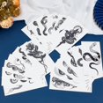 thumbnail image 4 of 20 hojas de tatuajes temporales de serpiente, papel de serpiente negro, pegatinas temporales extraíbles, resistentes al agua, de larga duración, para maquillaje., 4 of 9