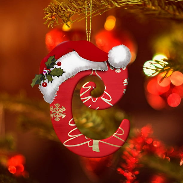 26 Letters Christmas Tree Decoration Pendant Christmas Tree Ornaments Personalized DIY Christmas Ornaments Christmas Decoration Xmas Tree Hanging Decor