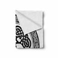 thumbnail image 2 of Celtic Soft Flannel Fleece Throw Blanket, Native Celtic Tree of Life Ireland Early Renaissance Modern Design, Cozy Plush for Indoor and Outdoor Use, 60" x 80", Black White, by Ambesonne, 2 of 6