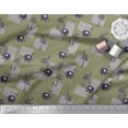 thumbnail image 2 of Soimoi Viscose Chiffon Fabric Bird,Coconut Tree & Elephant Kids Printed Fabric 1 Yard 42 Inch Wide, 2 of 3