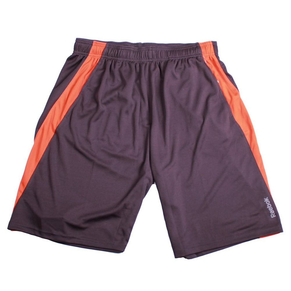 Reebok Reebok Mens Size 3XLarge Athletic Mesh Shorts, Grey/Orange