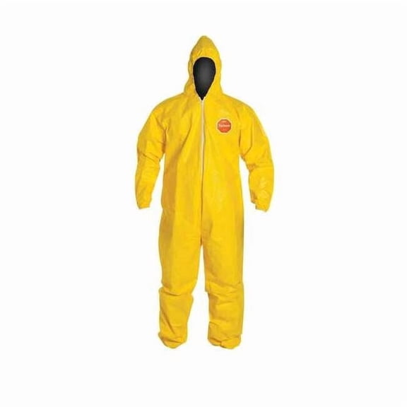 Dupont Coveralls,6XL,Yellow,Tychem(R) 2000,PK12 QC127SYL6X001200
