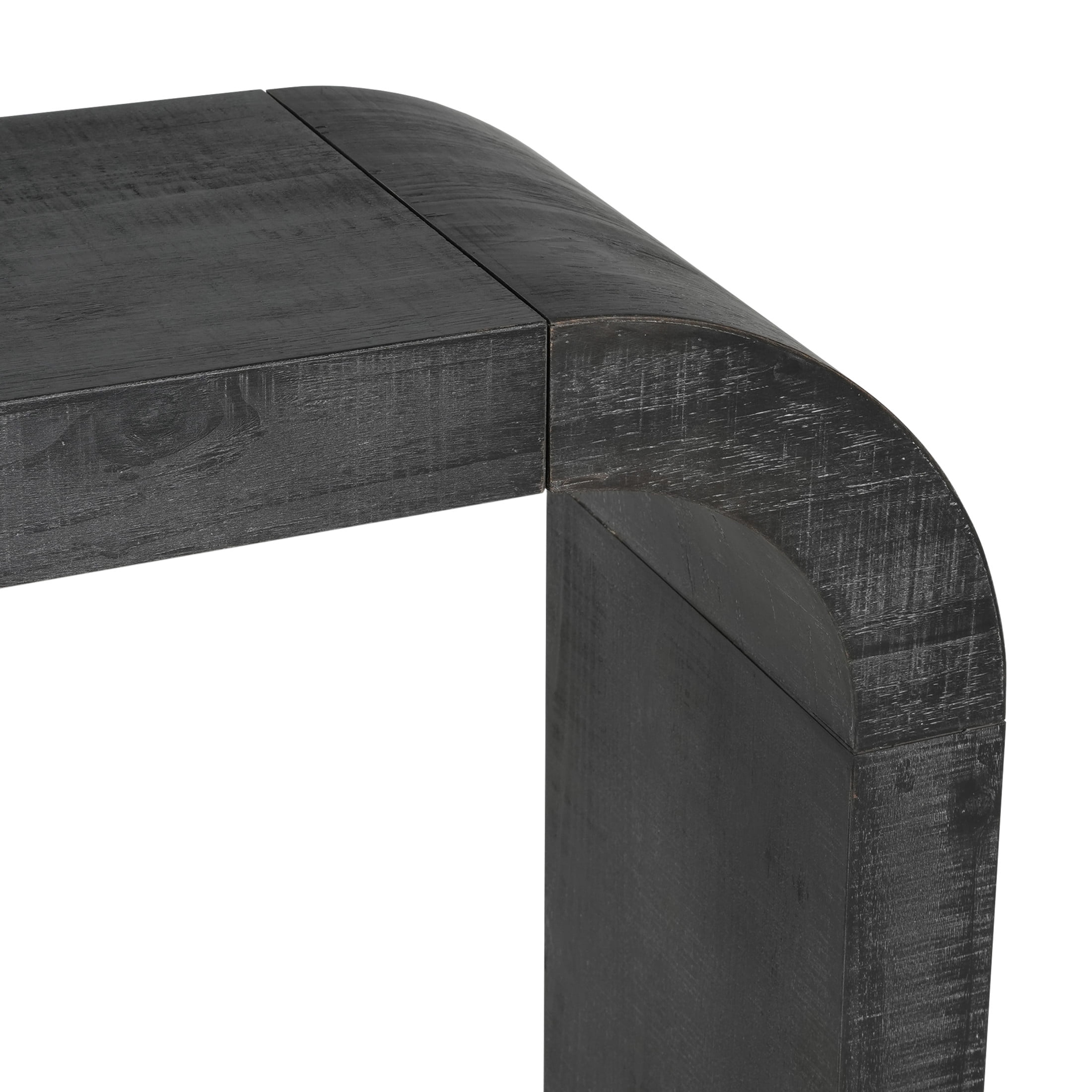 Christopher Knight Home Farmhouse 52" Curved Console Table, Wood Entryway Table for Hallway, Charcoal