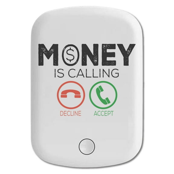 DistinctInk Magnetic Battery Pack, 5000 mAh Wireless Portable Charger with USB-C Cable, Compatible with MagSafe iPhone 14 / 13 / 12 Series - Money Is Calling Decline or Accept