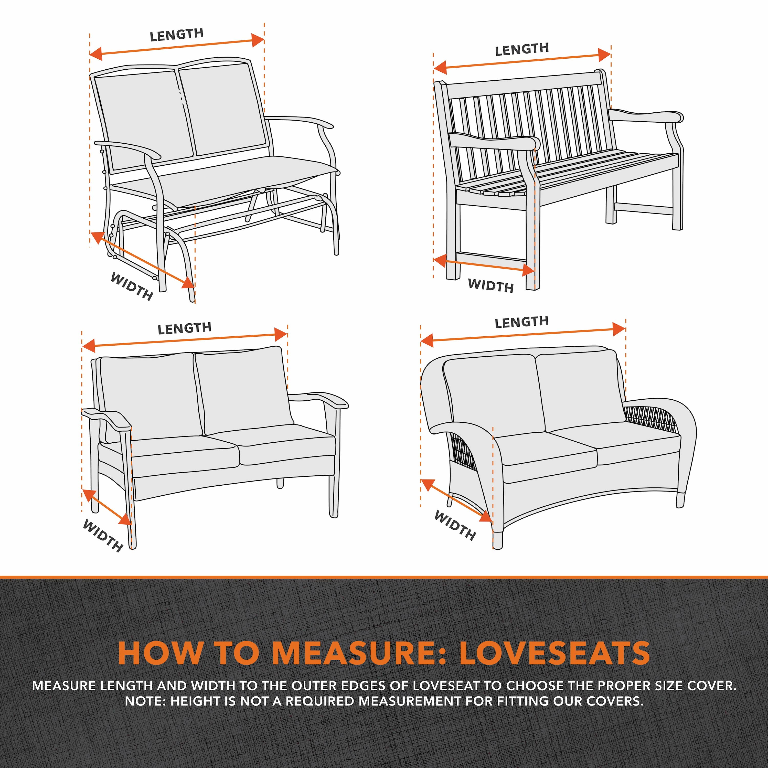 Modern Leisure Garrison Patio Loveseat Cover, Waterproof, 66"L X 40"W X 39"H, Sandstone