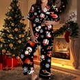 thumbnail image 5 of Christmas Pajamas Women's Two-Piece Christmas Pajamas short sleeves Button Shirt and Pants Set Home Clothes, 5 of 8