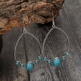 thumbnail image 3 of Nvzi Pendientes colgantes de estilo retro, nuevos y únicos, joyería étnica bohemia vintage (azul), 3 of 5