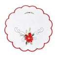 thumbnail image 2 of Cififendec Christmas Embroidered Placemat, 11.81", Christmas Scalloped Edge Table Mat for Candle Centerpiece Arranging and Tabletop Decoration, 2 of 6