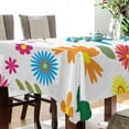 thumbnail image 3 of Floral Daisy Pattern Rectangle Tablecloth, Dust Proof Anti Wrinkle Wipeable Table Cloth Tabletop foration of Dinner Kitchen Wedding Holiday Party 54"x54" Decor Gift, 3 of 7
