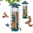 thumbnail image 2 of Kingsyard Squirrel Proof Bird Feeder for Outdoor Hanging, Metal Tube, 3 lbs Capacity, 4 Ports, Green, 2 of 11
