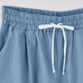 thumbnail image 5 of Zanvin Womens Shorts, High Waisted Linen Half Shorts, Women's Summer Print Five Points Large Size Cotton Linen Pants Casual Pants, Soft and Breathable, Light Blue, L, 5 of 7