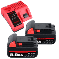 2Pack 8.0Ah M-18 18V Lithium Battery Replacement for M-18 Battery and Charger Set 48-11-1840 48-11-1815 48-11-1820 48-11-1850,Compatible with 18V Cordless Power Tools