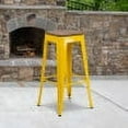 thumbnail image 2 of Flash Furniture Lily 30" High Backless Yellow Metal Barstool with Square Wood Seat, 2 of 13